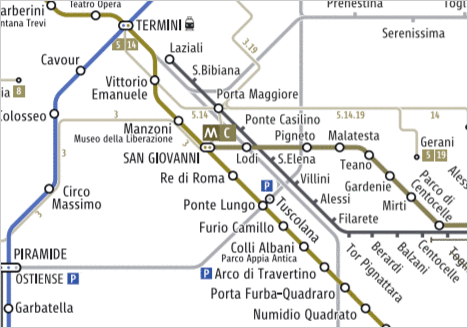 Rome metro map as seen by a colorblind person