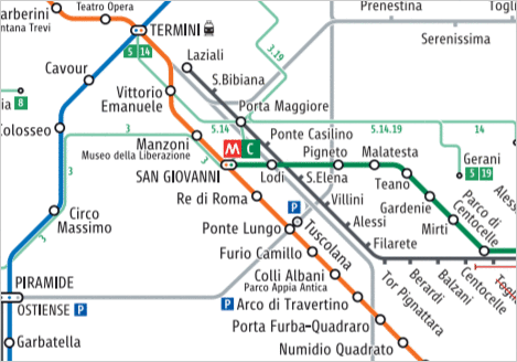Rome full-color metro map