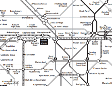 London black and white metro map