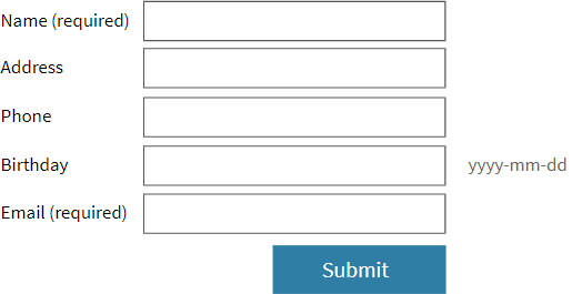 Accessible forms - showing format hint near field